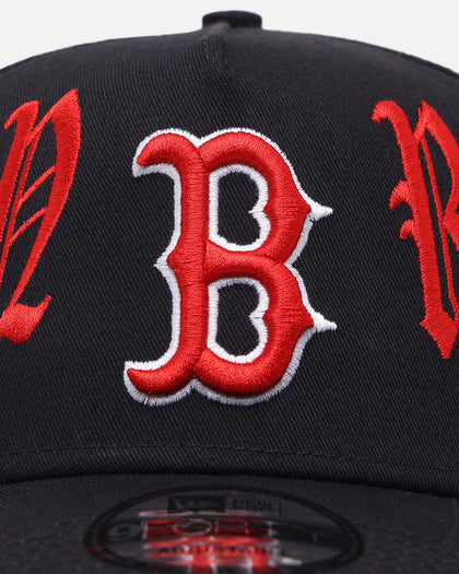 New Era Boston Red Sox 'Gothic Script' 9FORTY A-Frame Snapback Scarlet/Navy
