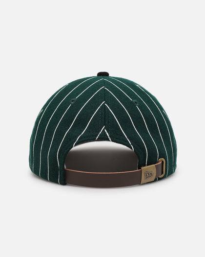 New Era Oakland Athletics 9FIFTY Retro Melton Pinstripe Strapback Dark Green/Black