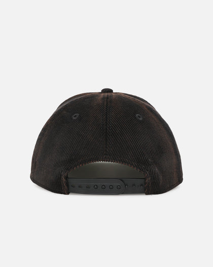 New Era New Zealand Warriors 'NRL Golfer Washed Black' Pre-Curved Corduroy Golfer Snapback Washed Black