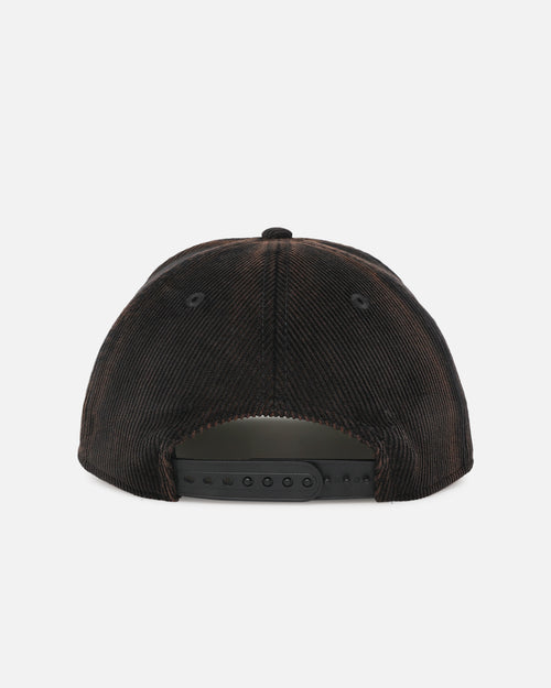 New Era New Zealand Warriors 'NRL Golfer Washed Black' Pre-Curved Corduroy Golfer Snapback Washed Black