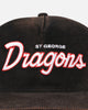 New Era St. George Illawarra Dragons 'NRL Golfer Washed Black' Pre-Curved Corduroy Golfer Snapback Washed Black