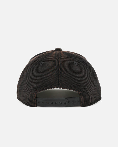 New Era Parramatta Eels 'NRL Golfer Washed Black' Pre-Curved Corduroy Golfer Snapback Washed Black