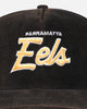 New Era Parramatta Eels 'NRL Golfer Washed Black' Pre-Curved Corduroy Golfer Snapback Washed Black