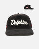 New Era Dolphins 'NRL Golfer Washed Black' Pre-Curved Corduroy Golfer Snapback Washed Black