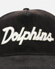 New Era Dolphins 'NRL Golfer Washed Black' Pre-Curved Corduroy Golfer Snapback Washed Black