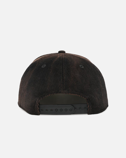 New Era Newcastle Knights 'NRL Golfer Washed Black' Pre-Curved Corduroy Golfer Snapback Washed Black