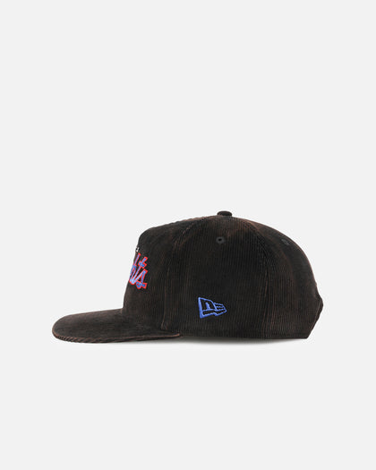 New Era Newcastle Knights 'NRL Golfer Washed Black' Pre-Curved Corduroy Golfer Snapback Washed Black