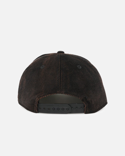 New Era Manly Warringah Sea Eagles 'NRL Golfer Washed Black' Pre-Curved Corduroy Golfer Snapback Washed Black