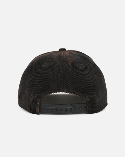 New Era Canterbury-Bankstown Bulldogs 'NRL Golfer Washed Black' Pre-Curved Corduroy Golfer Snapback Washed Black