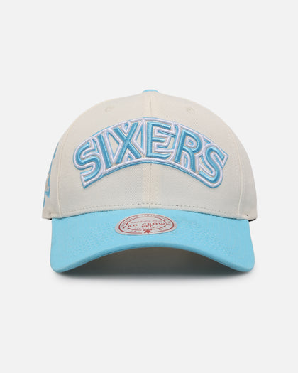 Mitchell & Ness Philadelphia 76ers 'Sky Blue' Pro Crown Snapback White Cream/Blue