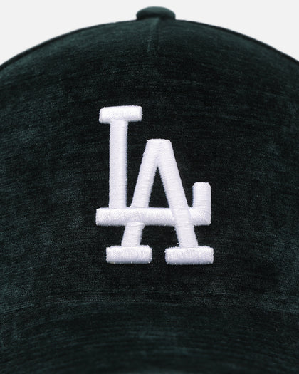New Era Los Angeles Dodgers 'Plush Chenille' 9FORTY A-Frame Snapback Dark Green
