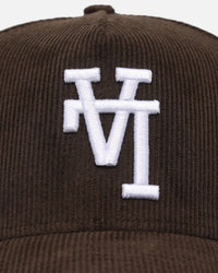 New Era Los Angeles Dodgers 'Upside Down LA Cord' 9FORTY A-Frame Corduroy Snapback Walnut