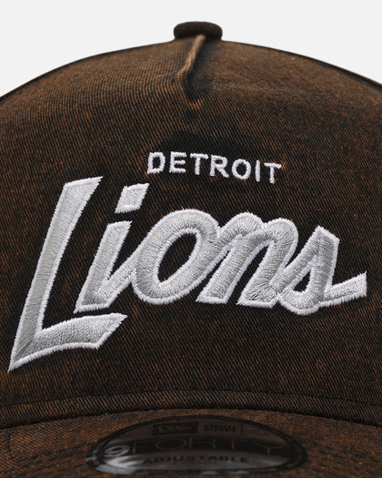 New Era Detroit Lions 'Black Washed Official Team Color' 9FORTY A-Frame Snapback Washed Black