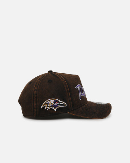New Era Baltimore Ravens 'Black Washed Official Team Color' 9FORTY A-Frame Snapback Washed Black