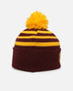 New Era Brisbane Broncos 'NRL 2025 Collection' Knitted Badged Beanie Official Team Colour