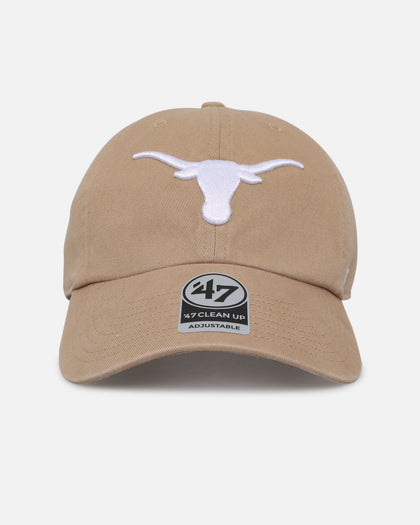 47 Brand Texas Longhorns 47 Clean Up Strapback Khaki/White
