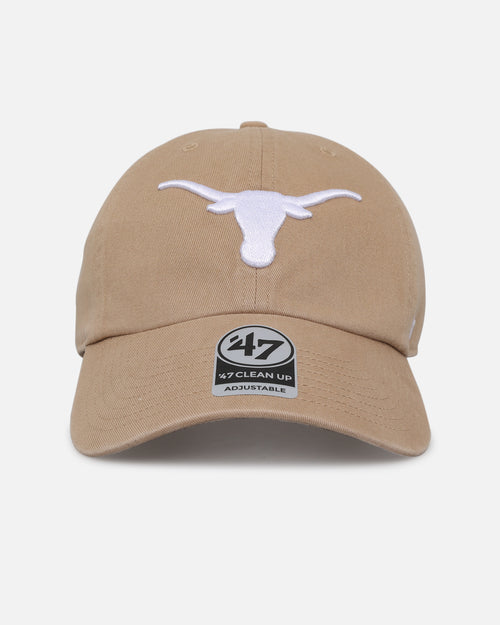 47 Brand Texas Longhorns 47 Clean Up Strapback Khaki/White
