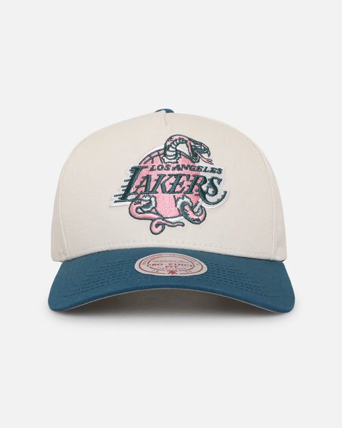 Mitchell & Ness Los Angeles Lakers 'Deep Emerald' Pro Pinch Snapback Off White/Green