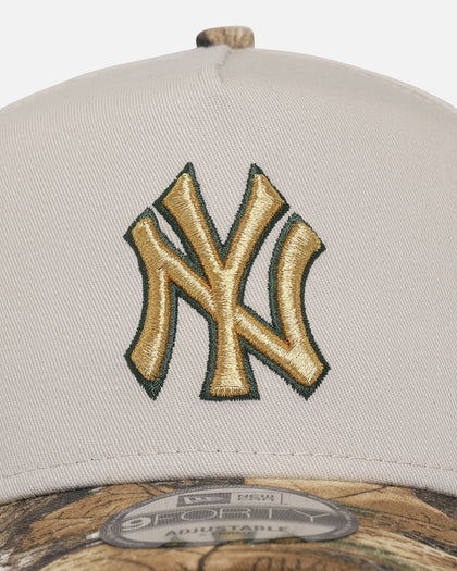 New Era New York Yankees 'Real Tree Stone' 9FORTY A-Frame Snapback Stone