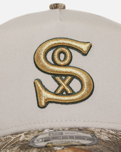 New Era Chicago White Sox 'Real Tree Stone' 9FORTY A-Frame Snapback Stone