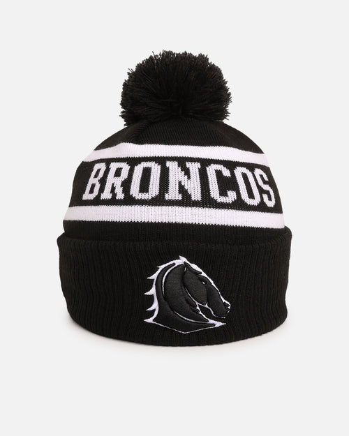 New Era Brisbane Broncos 'NRL Black White Beanies' Knitted Beanie Black