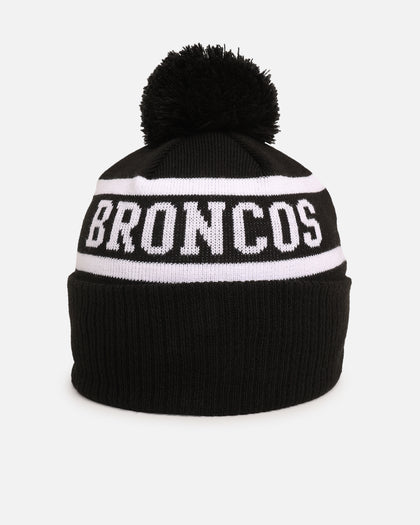 New Era Brisbane Broncos 'NRL Black White Beanies' Knitted Beanie Black