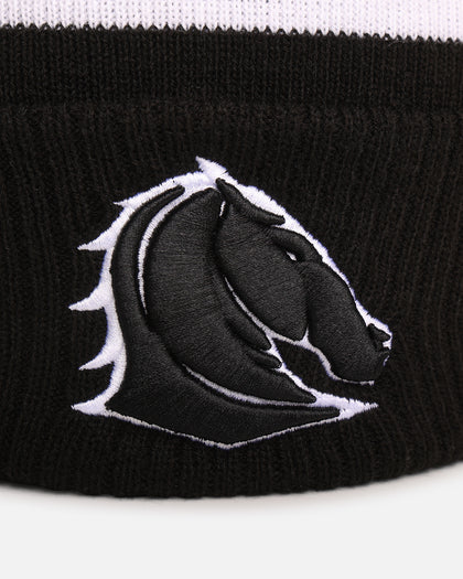 New Era Brisbane Broncos 'NRL Black White Beanies' Knitted Beanie Black