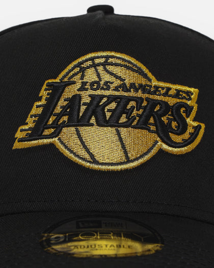 New Era Los Angeles Lakers 'NBA Black & Gold Embroidery' 9FORTY A-Frame Snapback Black/Gold