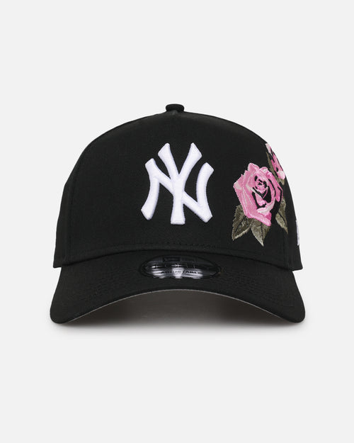 New Era New York Yankees 'Pink Rose Embroidery' 9FORTY A-Frame Snapback Black/Pink