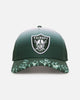 New Era Las Vegas Raiders 'Sundyed Flames' 9FORTY A-Frame Snapback Pine Green