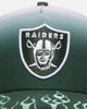 New Era Las Vegas Raiders 'Sundyed Flames' 9FORTY A-Frame Snapback Pine Green