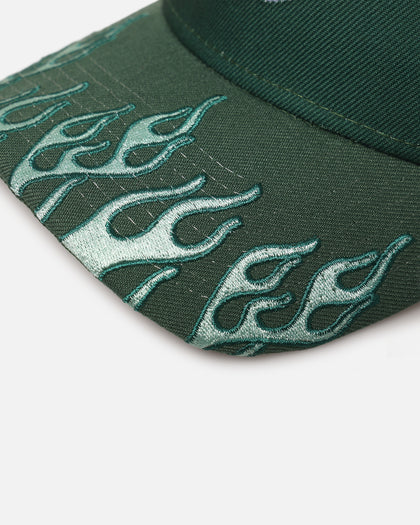 New Era Las Vegas Raiders 'Sundyed Flames' 9FORTY A-Frame Snapback Pine Green