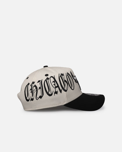 New Era Chicago Bulls 'Gothic Script Two Tone' 9FORTY A-Frame Snapback Chrome/Black