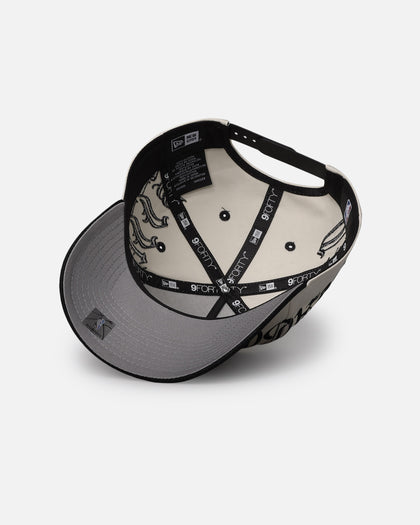 New Era Chicago Bulls 'Gothic Script Two Tone' 9FORTY A-Frame Snapback Chrome/Black