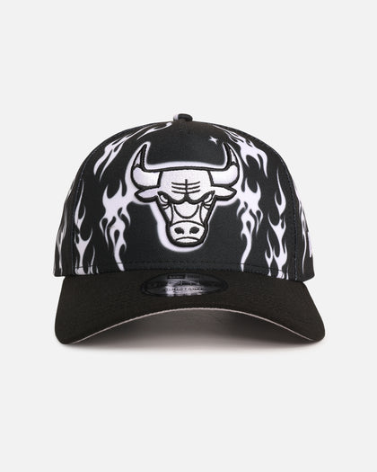 New Era Chicago Bulls 'Crown Flames' 9OFRTY A-Frame Snapback Black/White