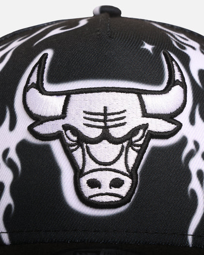 New Era Chicago Bulls 'Crown Flames' 9OFRTY A-Frame Snapback Black/White