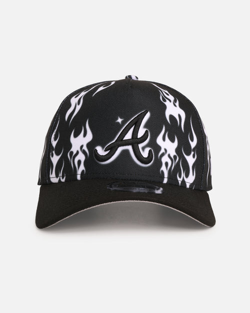New Era Atlanta Braves 'Crown Flames' 9OFRTY A-Frame Snapback Black/White