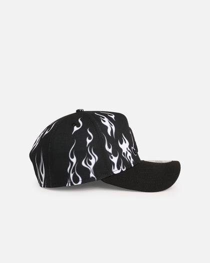 New Era Atlanta Braves 'Crown Flames' 9OFRTY A-Frame Snapback Black/White