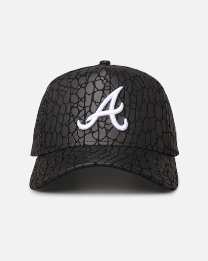 New Era Atlanta Braves 'Croc Skin' 9FORTY A-Frame Snapback Black