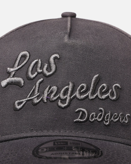 New Era Los Angeles Dodgers 'Graphite Script' 9FORTY A-Frame Snapback Washed Graphite