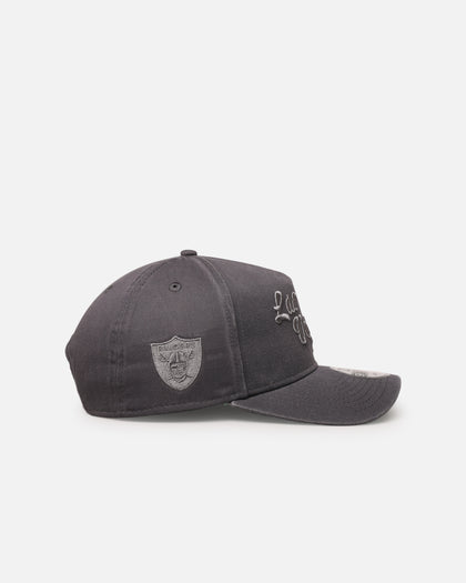 New Era Las Vegas Raiders 'Graphite Script' 9FORTY A-Frame Snapback Washed Graphite