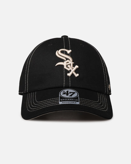 47 Brand Chicago White Sox 'Contrast Stitch' 47 Clean Up Strapback Black/Bone