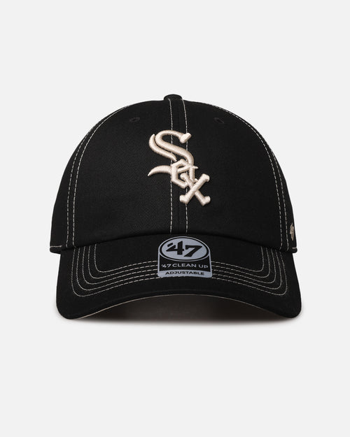 47 Brand Chicago White Sox 'Contrast Stitch' 47 Clean Up Strapback Black/Bone