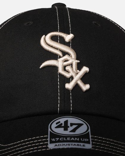 47 Brand Chicago White Sox 'Contrast Stitch' 47 Clean Up Strapback Black/Bone