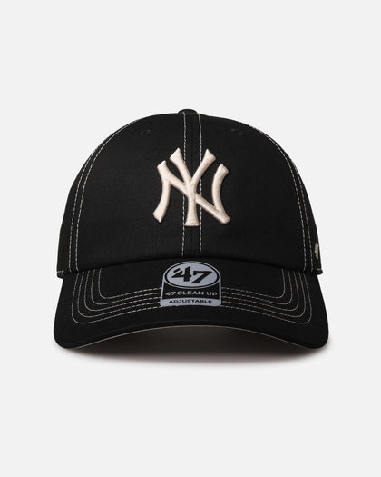 47 Brand New York Yankees 'Contrast Stitch' 47 Clean Up Strapback Black/Bone