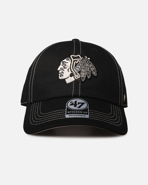 47 Brand Chicago Blackhawks 'Contrast Stitch' 47 Clean Up Strapback Black/Bone