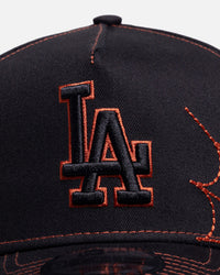 New Era Los Angeles Dodgers 'Spider Web' 9FORTY A-Frame Snapback Black/Orange