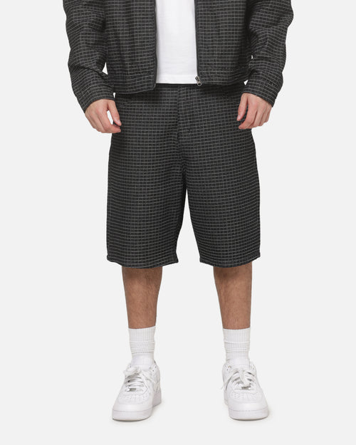 Carre Grid Solace Jorts Black Denim