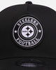 New Era Pittsburgh Steelers 'Stripe' 9FORTY A-Frame Trucker Snapback Black/White