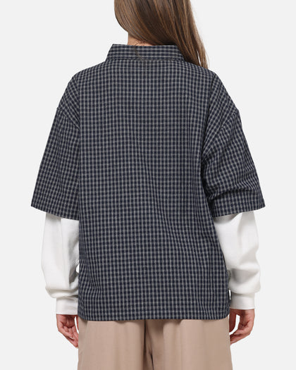 Carre Archive Layered Shirt Navy Plaid
